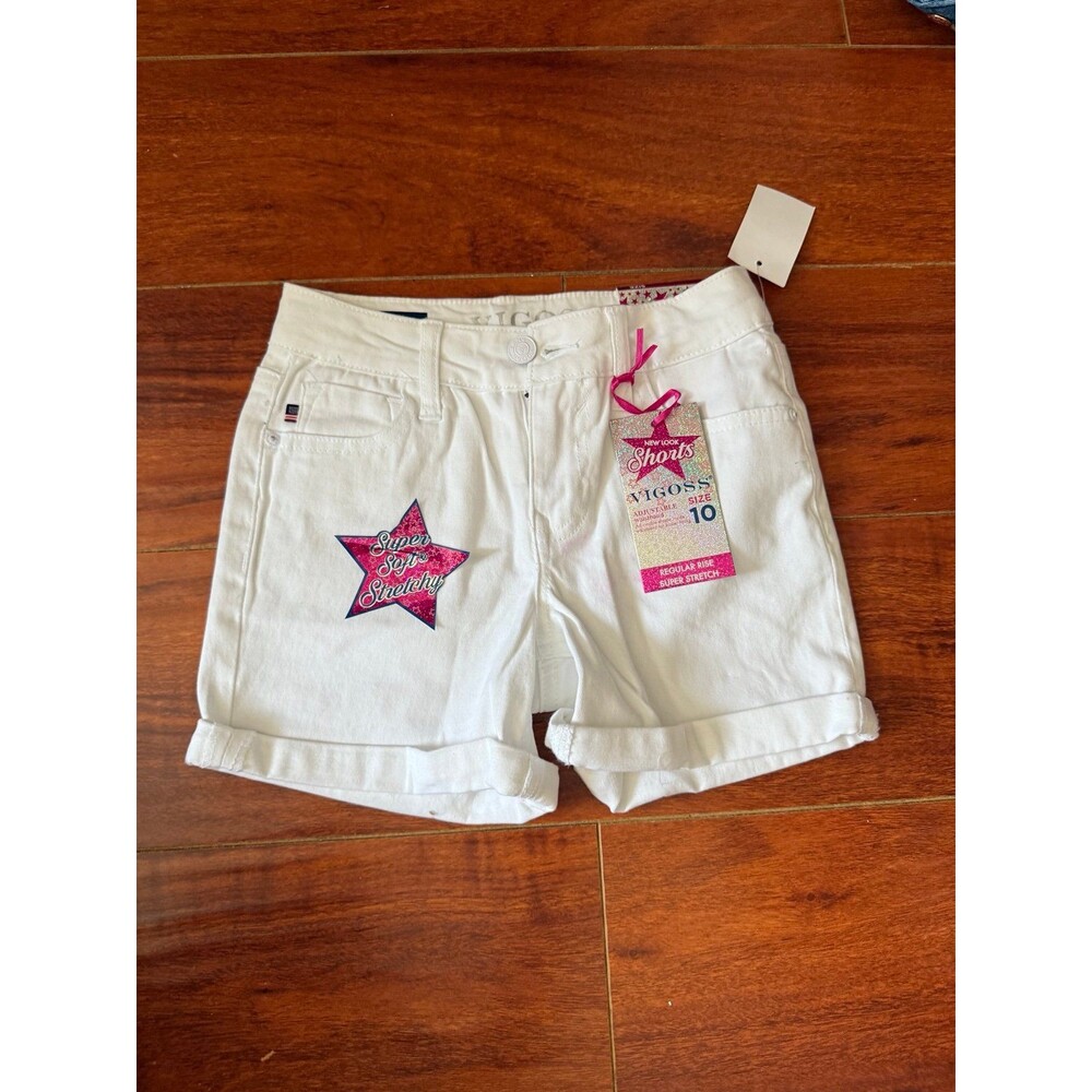 VIGOSS Girls White Stretch Shorts Size 10